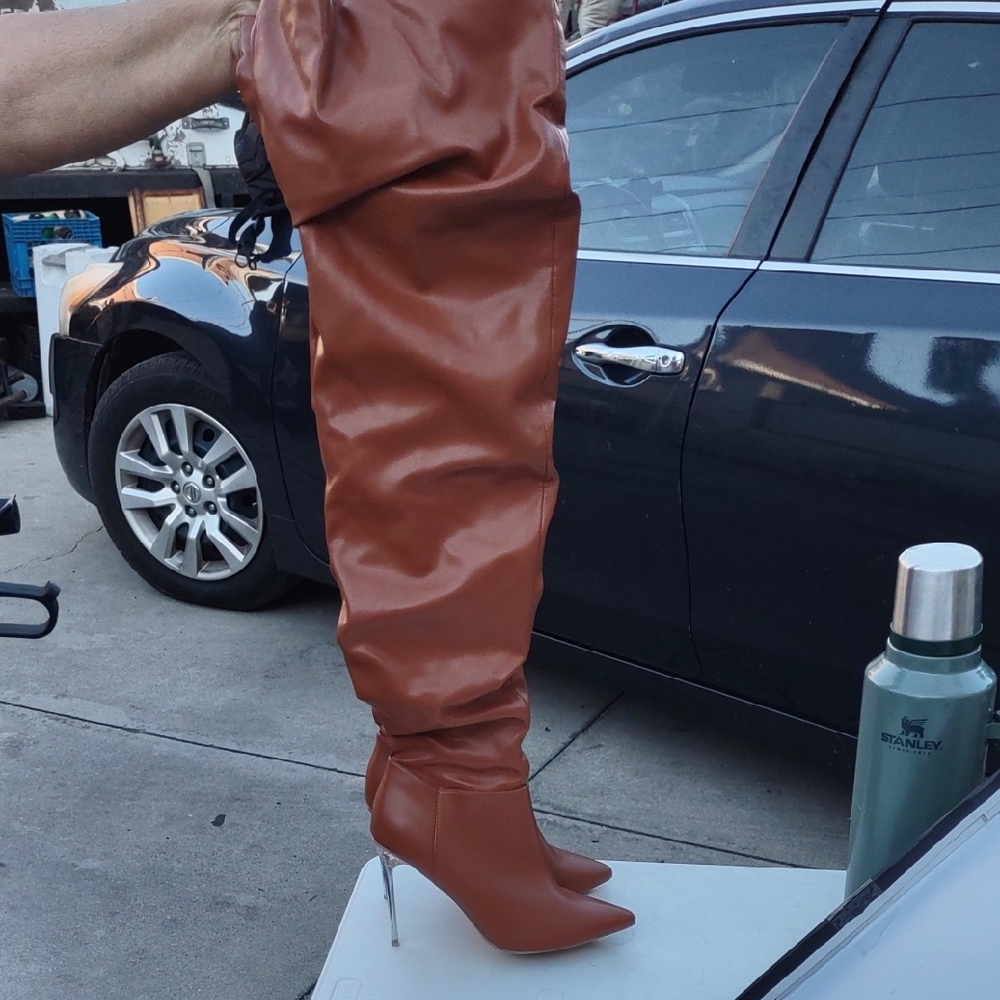 Stylish Tan Over-the-Knee Boots
